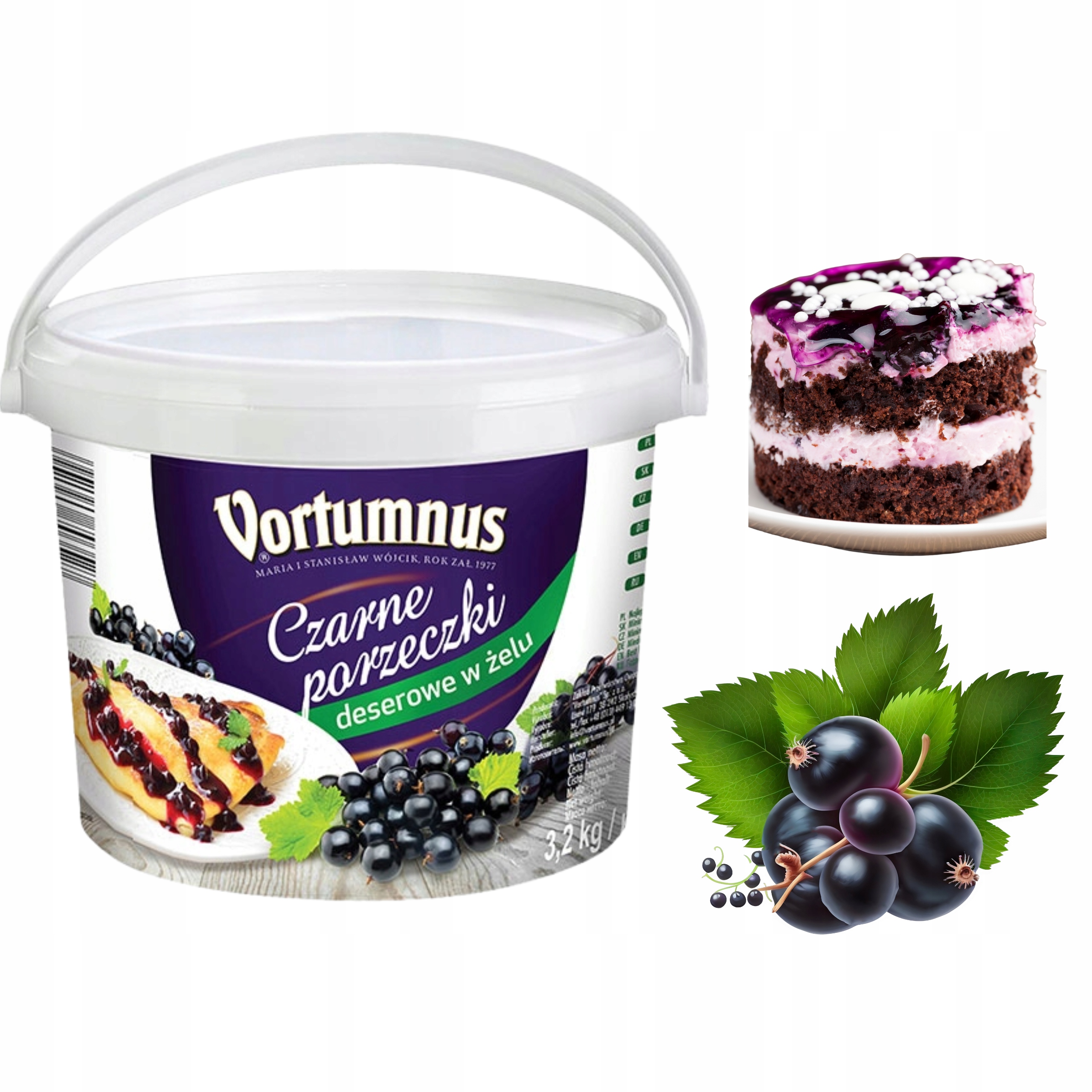 Czarne porzeczki deserowe Frużelina 50% 3,2kg