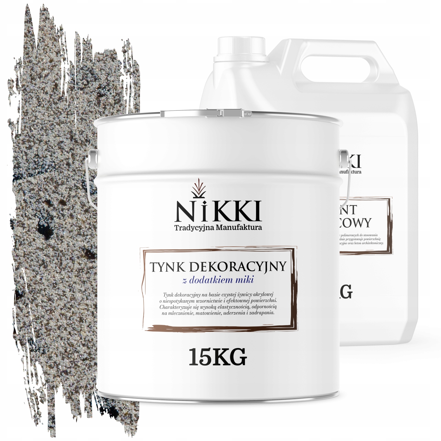 Dekoratívna Omietka Vonkajšia/vnútorná 15KG Šedá S Čiernou Mikou D911 Základný Náter