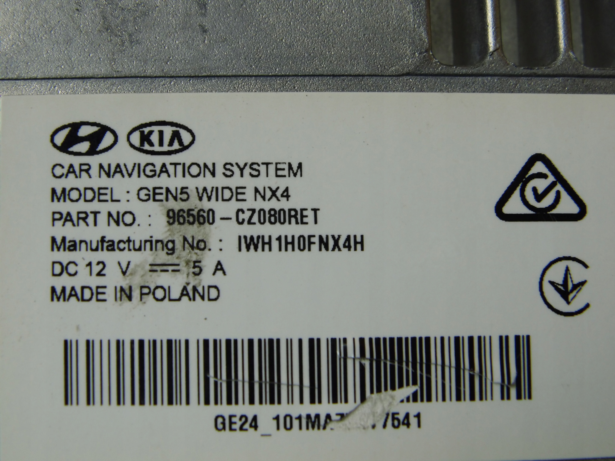 Hyundai Tucson IV Navigation radio 96560-CZ080RET