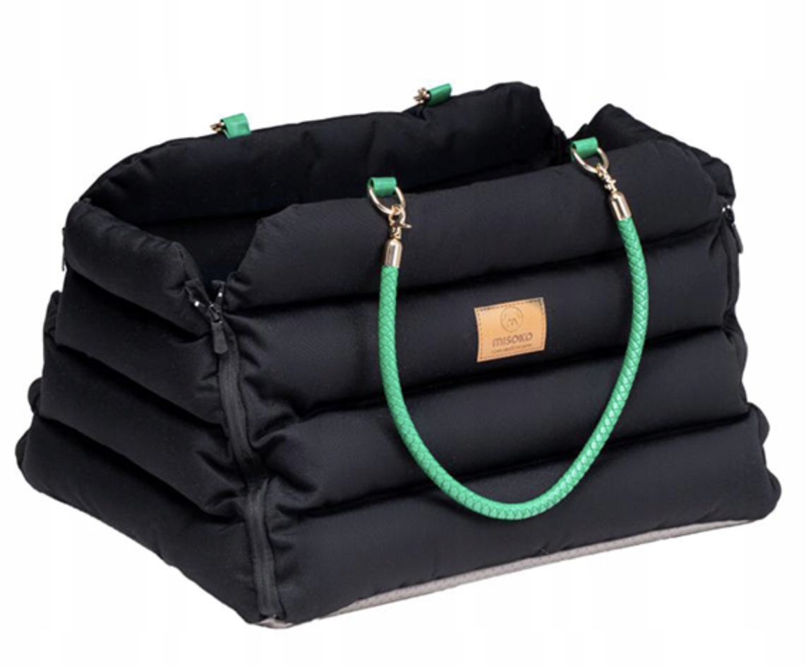 Levně Misoko Přepravka s Pelíškem pro psy a kočky 45x40x25 cm černý