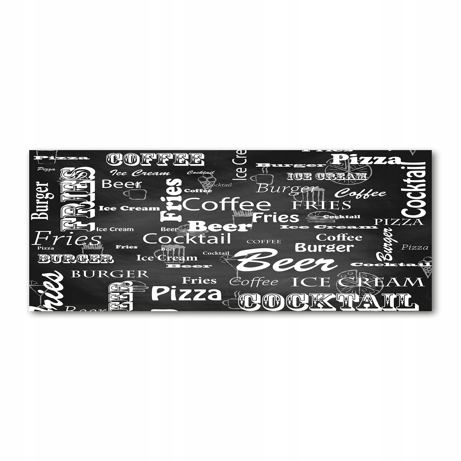 Foto obraz sklo akryl Menu v restauraci 125x50 cm