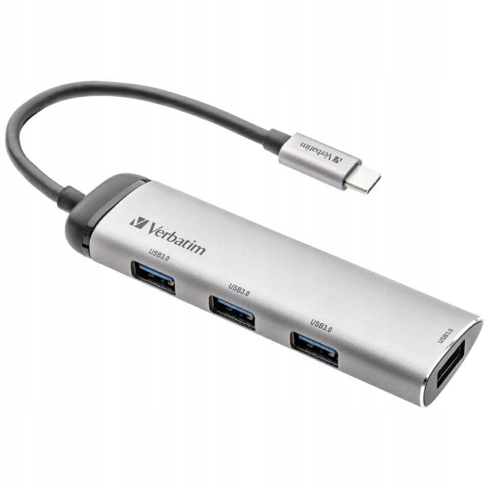 Adapter Usb-c na 4xUSB-A 3.2 wykonany z aluminium Verbatim 49147