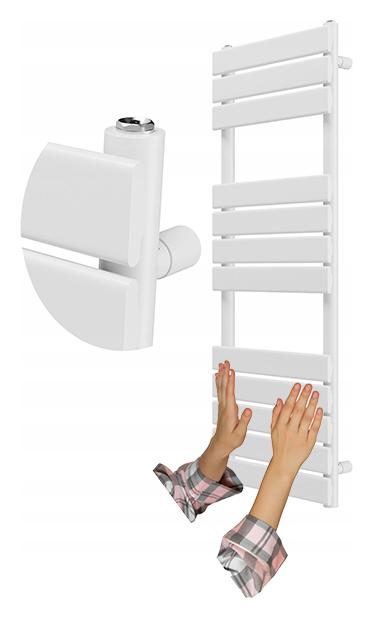 Bílý Koupelnový Radiátor Žebříkový 120x45 cm Moderní Otopné Těleso Oslo