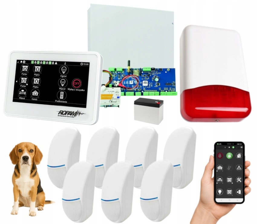 System Alarmowy Ropam Neo-IP-64 Wifi Dotyk 7 Czujek Bingo Plus Aplikacja
