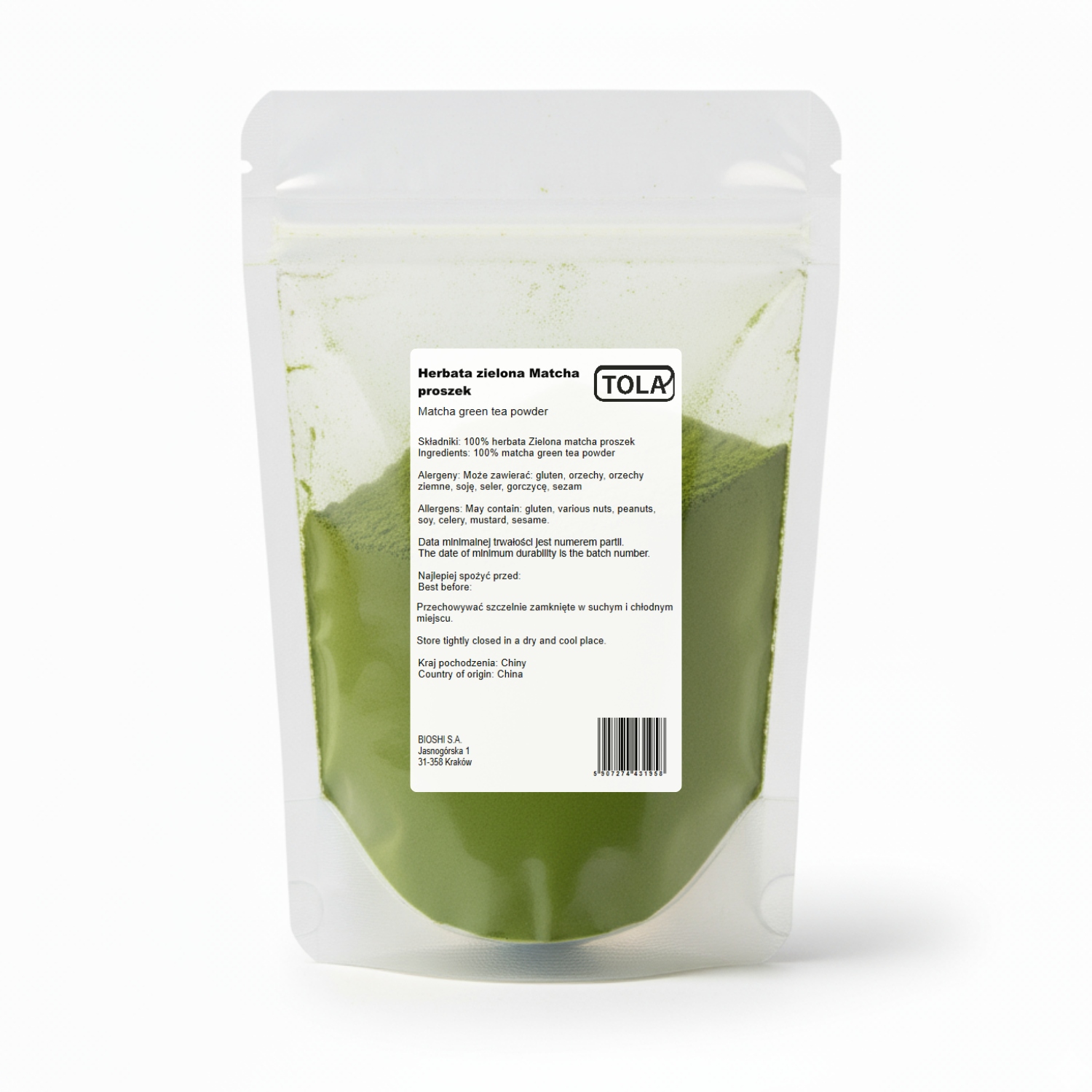 Matcha prášek 5 kg – přírodní superpotravina, vysoká kvalita Tola