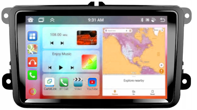 Rádio Gps Android Auto Carplay Vw Passat B6 B7 Eos Bt Wifi Usb 4GB 64GB