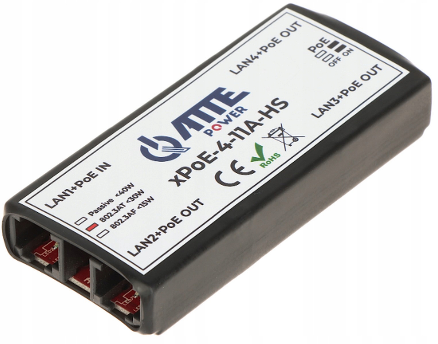 Switch Atte XPOE-4-11A-HS 4 porty černý