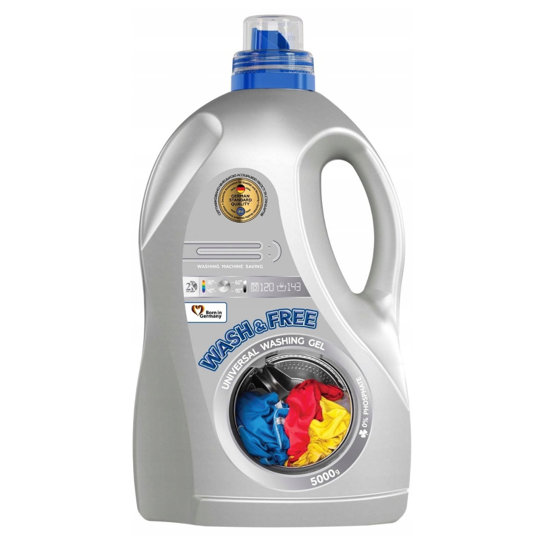 

Wash&free Niemiecki żel do prania 143 Prań, 5l
