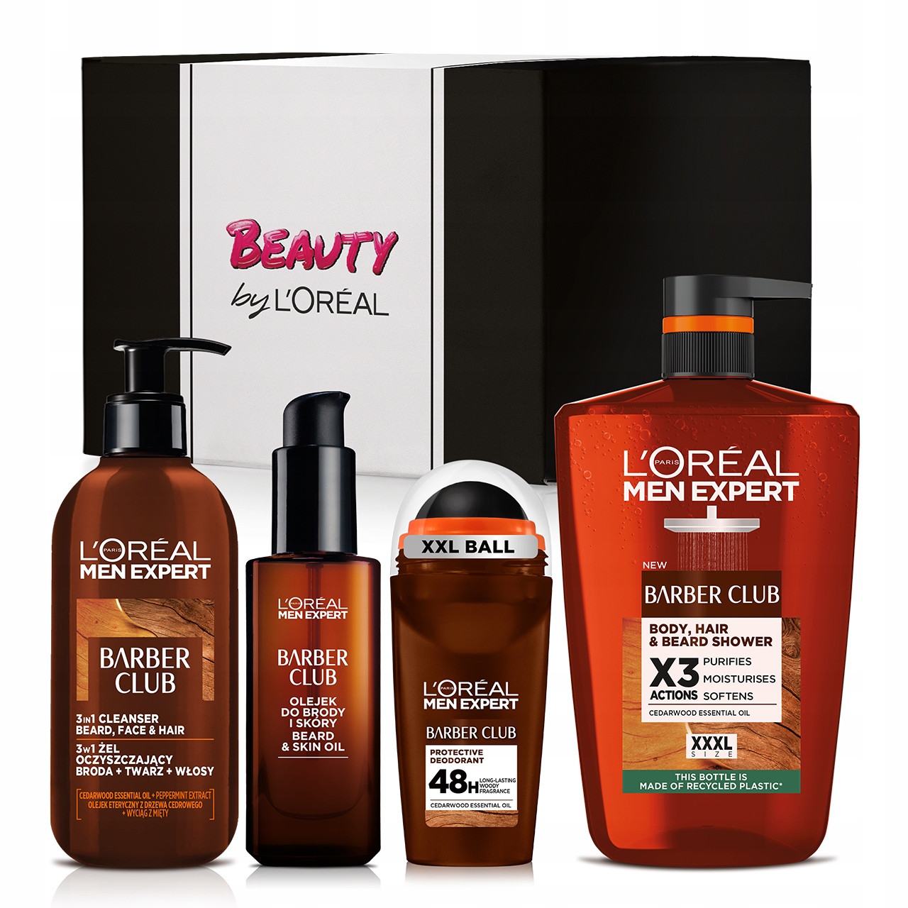 Zestaw L'Oréal Barber Club dla Brody Twarzy i Ciała Pełna Pielęgnacja XXL