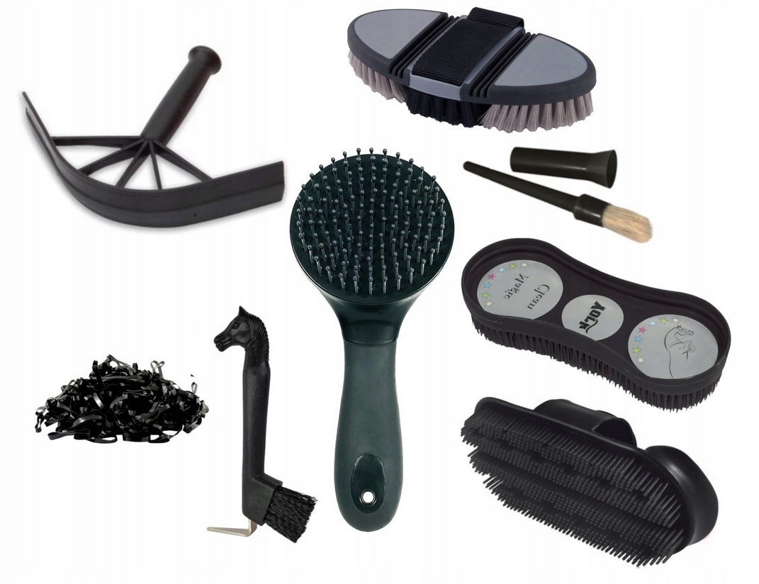 Duży Zestaw Szczotek Dla Konia Kopystka Zgrzebło