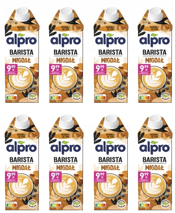8x 750ml Alpro Migdałowe Barista Zgrzewka