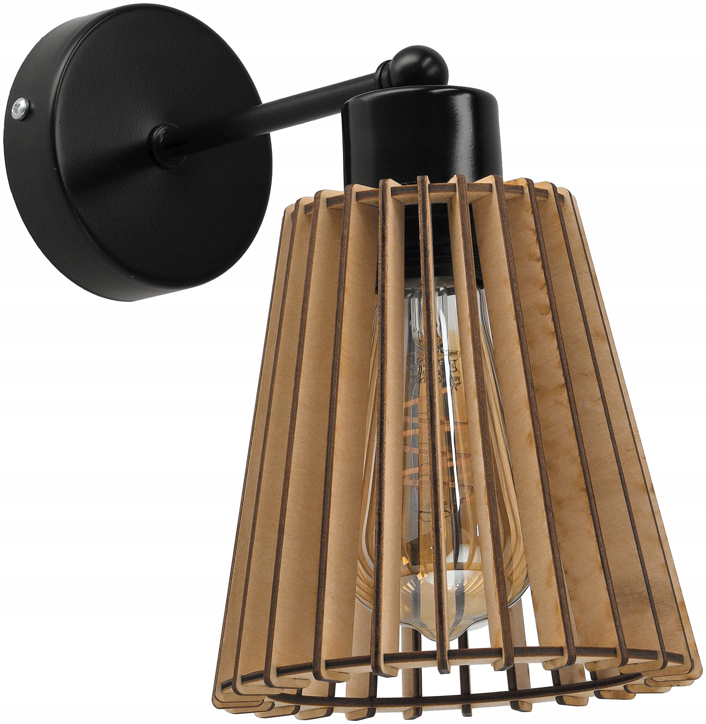 

Lampa Ścienna Kinkiet Loft Edison Drewniana Led