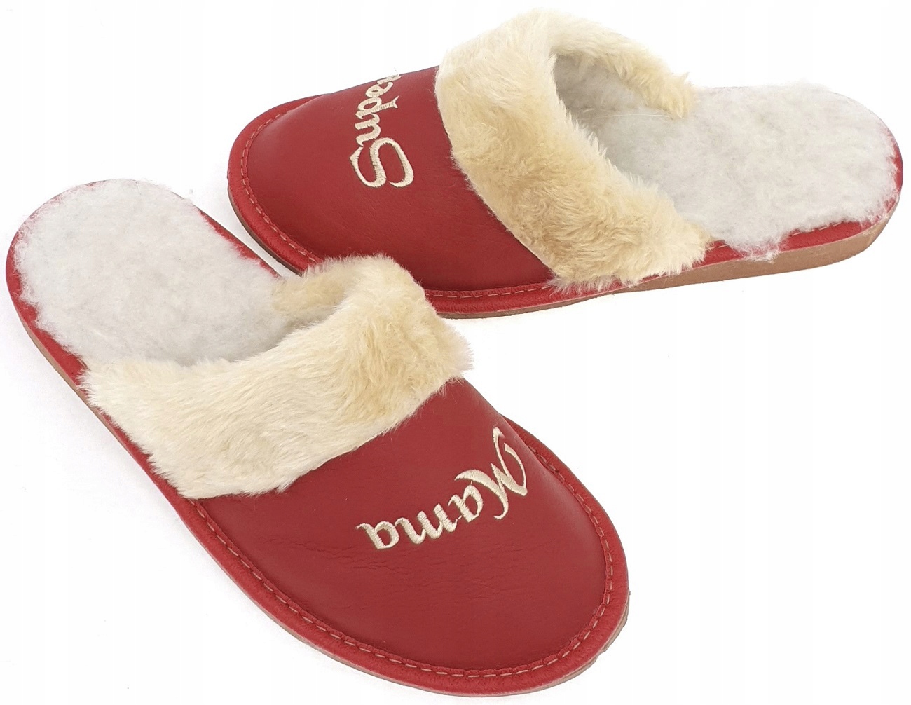 Super Mama Kapcie z Haftem Pantofle Ocieplane *36* Rozmiar 36