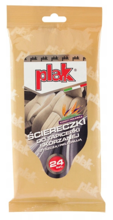 Nawilżane PLAK Ściereczki czyszczące Chusteczki do SKÓRY SAMOCHODU AUTA