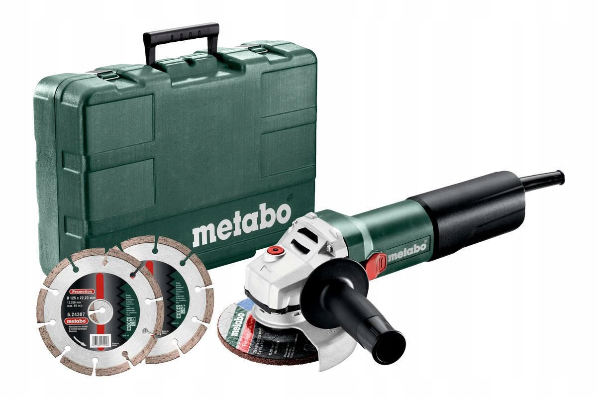 Metabo Szlifierka Kątowa 125 Weq 1400-125 2 Tarcze Diamentowe Walizka