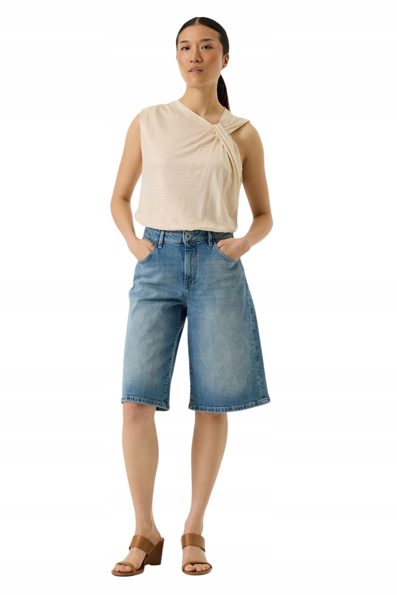 Dámské Krátké Kraťasy Bermudy Džínové Stylové Džínové Garcia 28