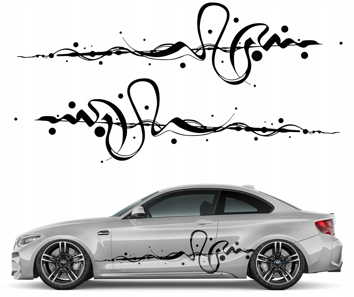 2x Samolepka na auto Pásy Motiv Grafitti 65x242