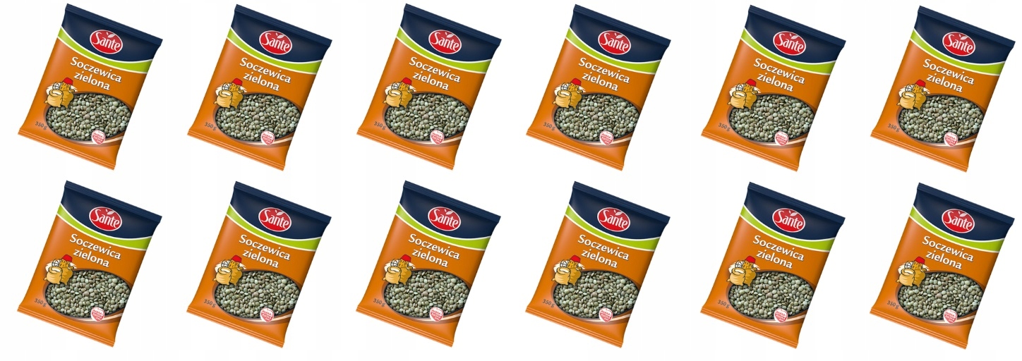 Levně 12 x 350 g Sante Zelená čočka Karton