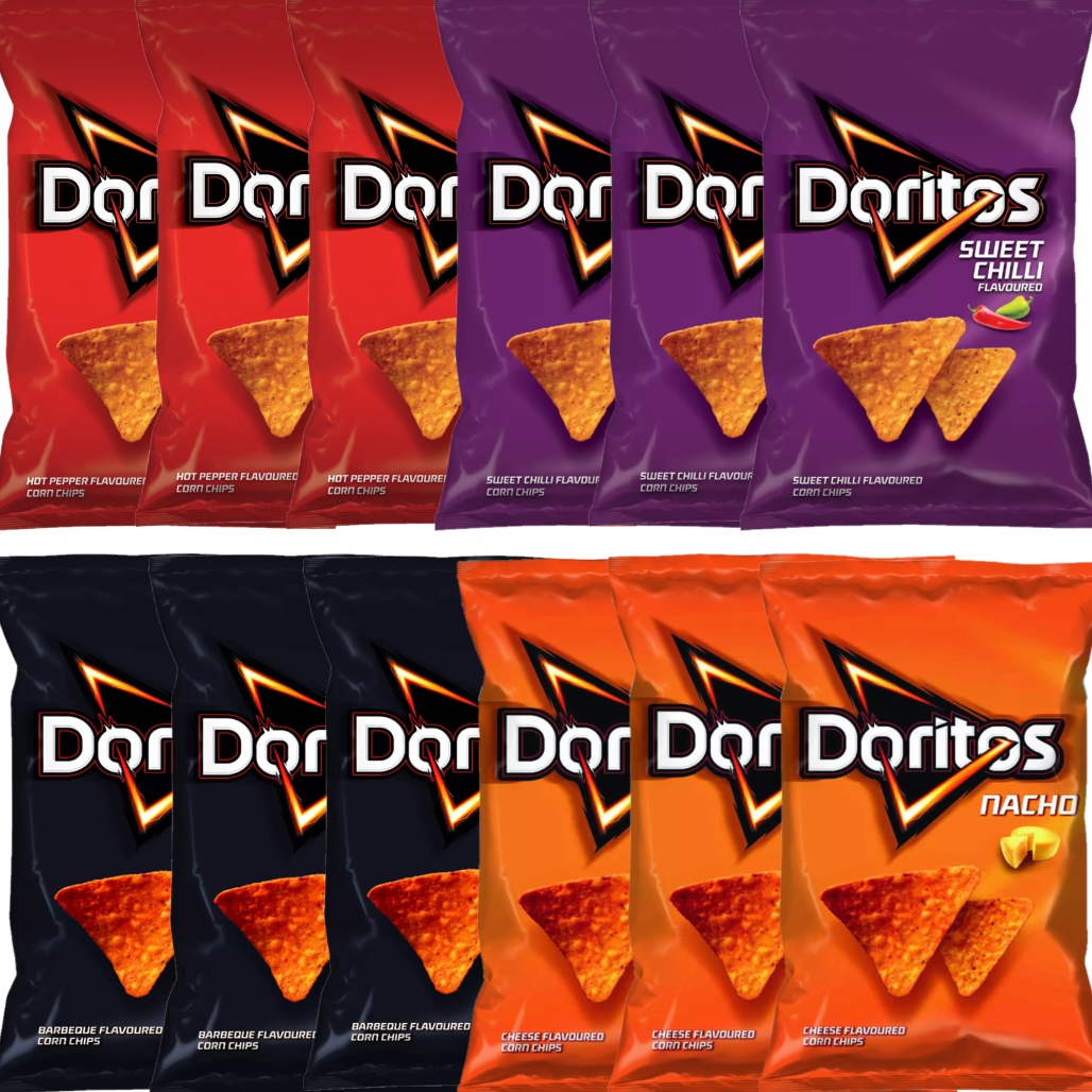 12 x Doritos Nachos mix chutí kukuřičných sýrů Pikantní Bbq 100 g