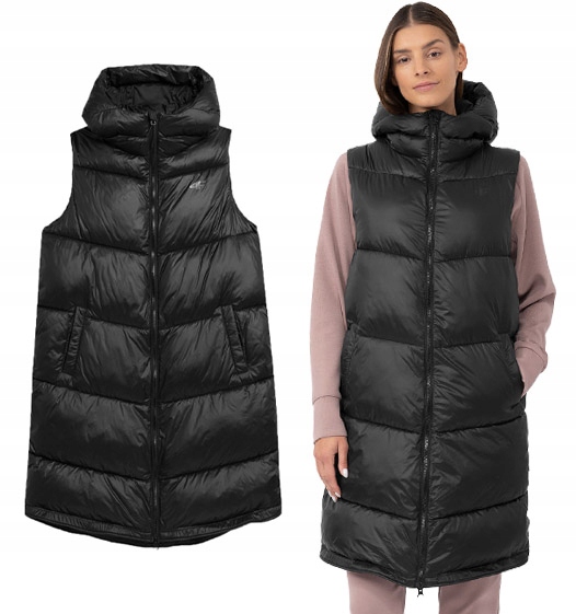 Péřová vesta 4F vesta s kapucí L