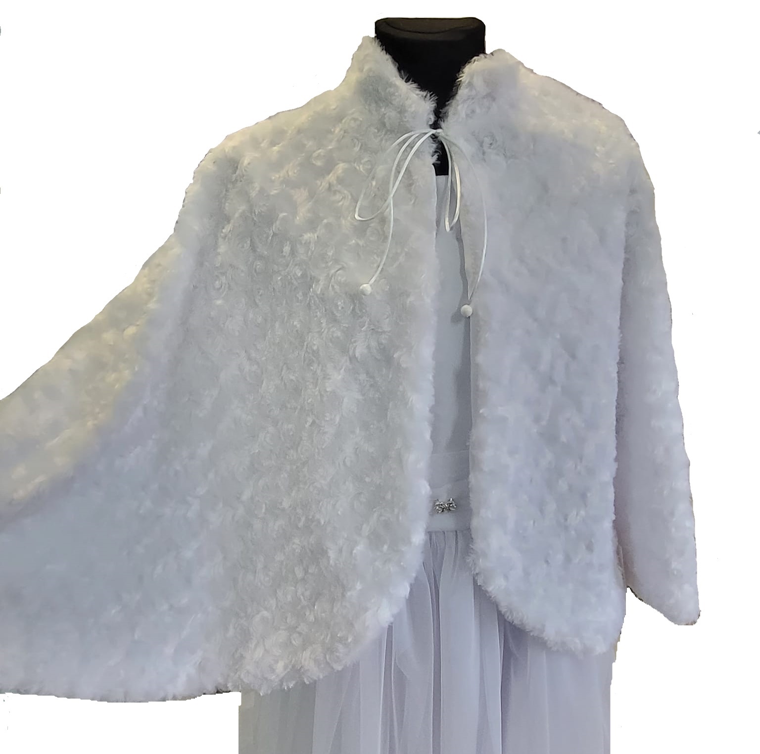 BIAŁA UNIWERSALNA PELERYNA dla dziewczynki KOMUNIA