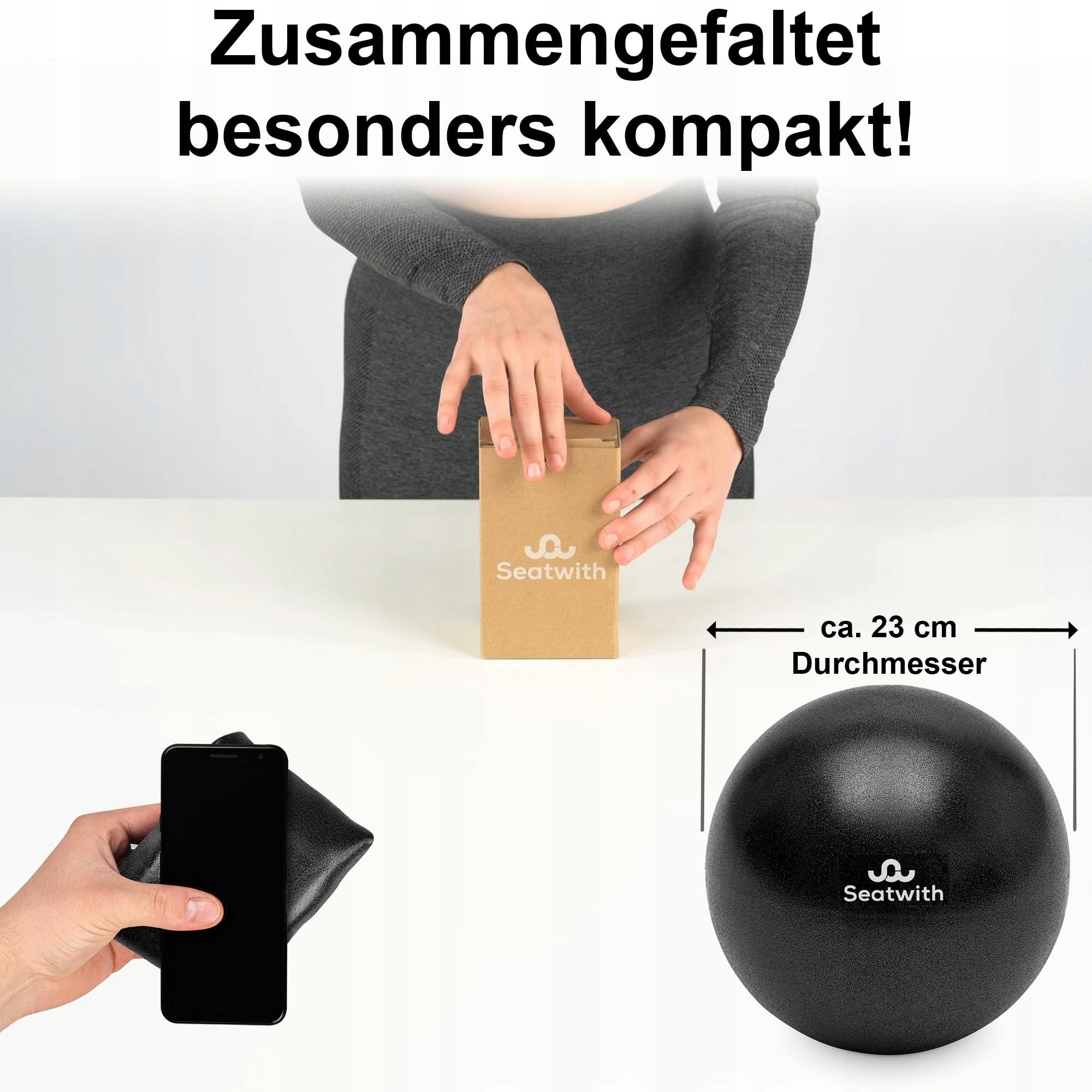 SEATWITH Piłka Do Jogi I Pilatesu 23cm Zestaw Z Torbą I E-Bookiem PDF — miniatura 2