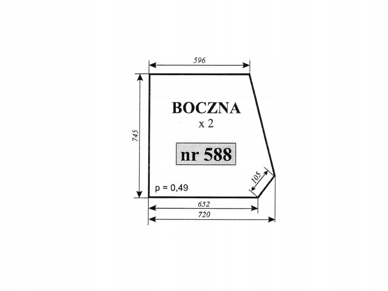 БОКОВОЕ СТЕКЛО C-330 URSUS MF ЗАМОСЦЬ 588