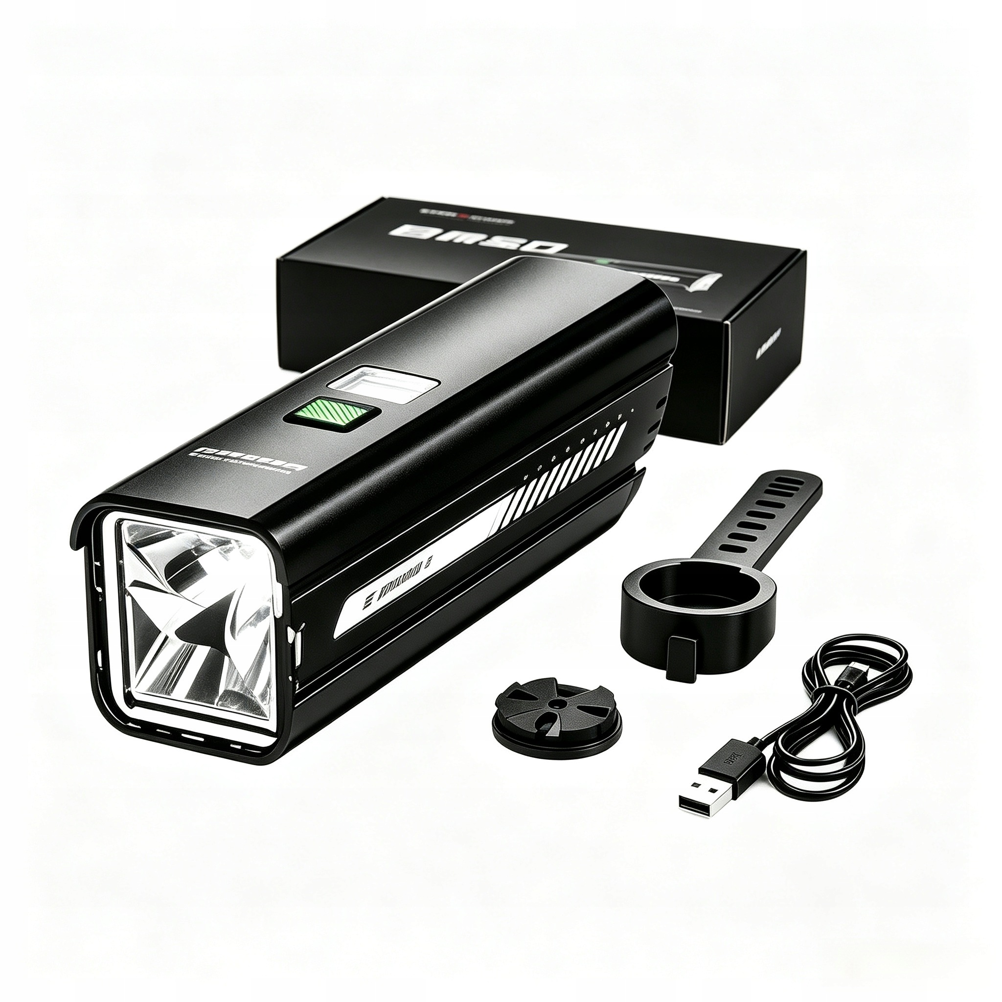 Mocna Przednia Lampka Rowerowa Światło Led 1500lm 5000mAh Cyfrowy wyświetlacz