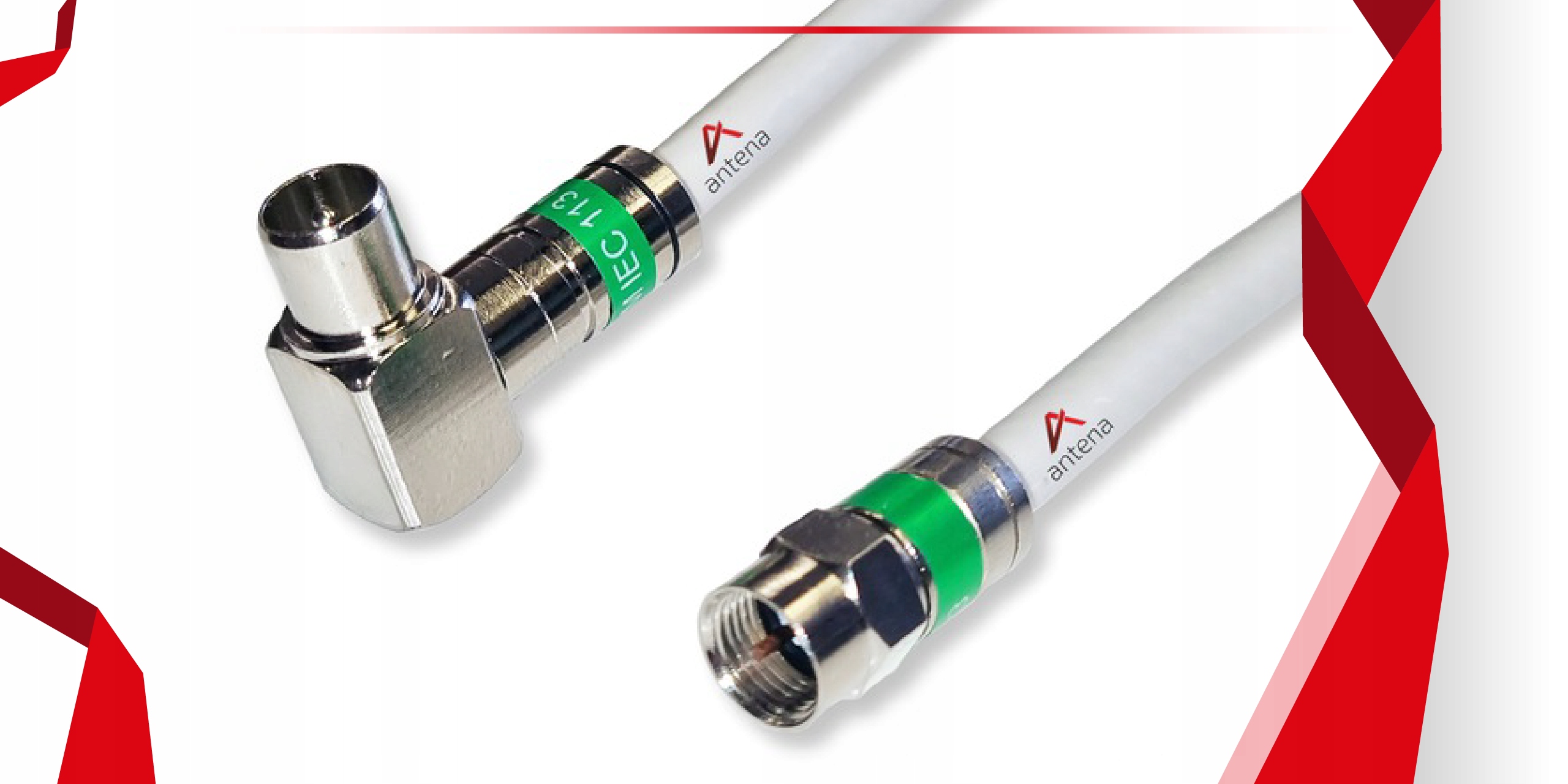 Kabel antenowy GOTOWY Wtyk F - Wtyk TV Kątowy 20m Długość kabla 20 m