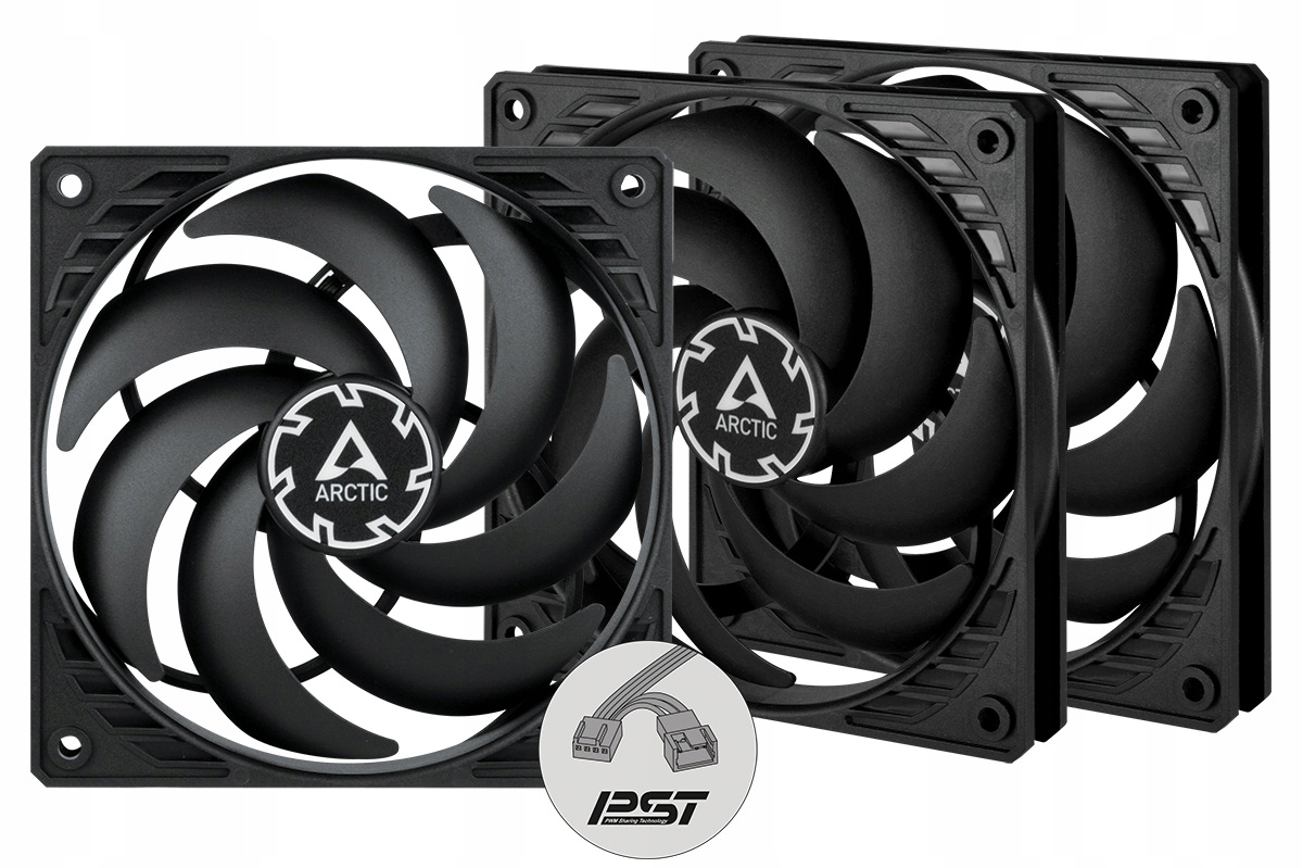 WENTYLATOR ARCTIC P12 SLIM PWM PST CZARNY 120MM