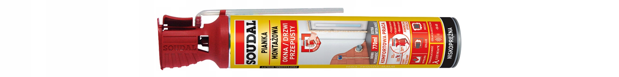 PIANKA MONTAŻOWA Z APLIKATOREM GENIUS GUN USZCZELNIAJĄCA 770ml SOUDAL Marka Soudal