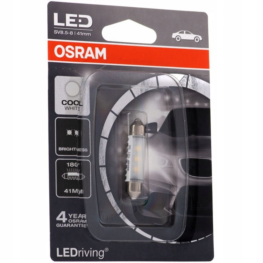 

Dioda Led Osram C5W/C10W 41mm 12V 0.6W 6000K