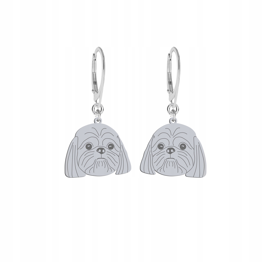 Stříbrné Náušnice z Shih Tzu Stříbro 925 Šperky Dárek Gravírování Bonus