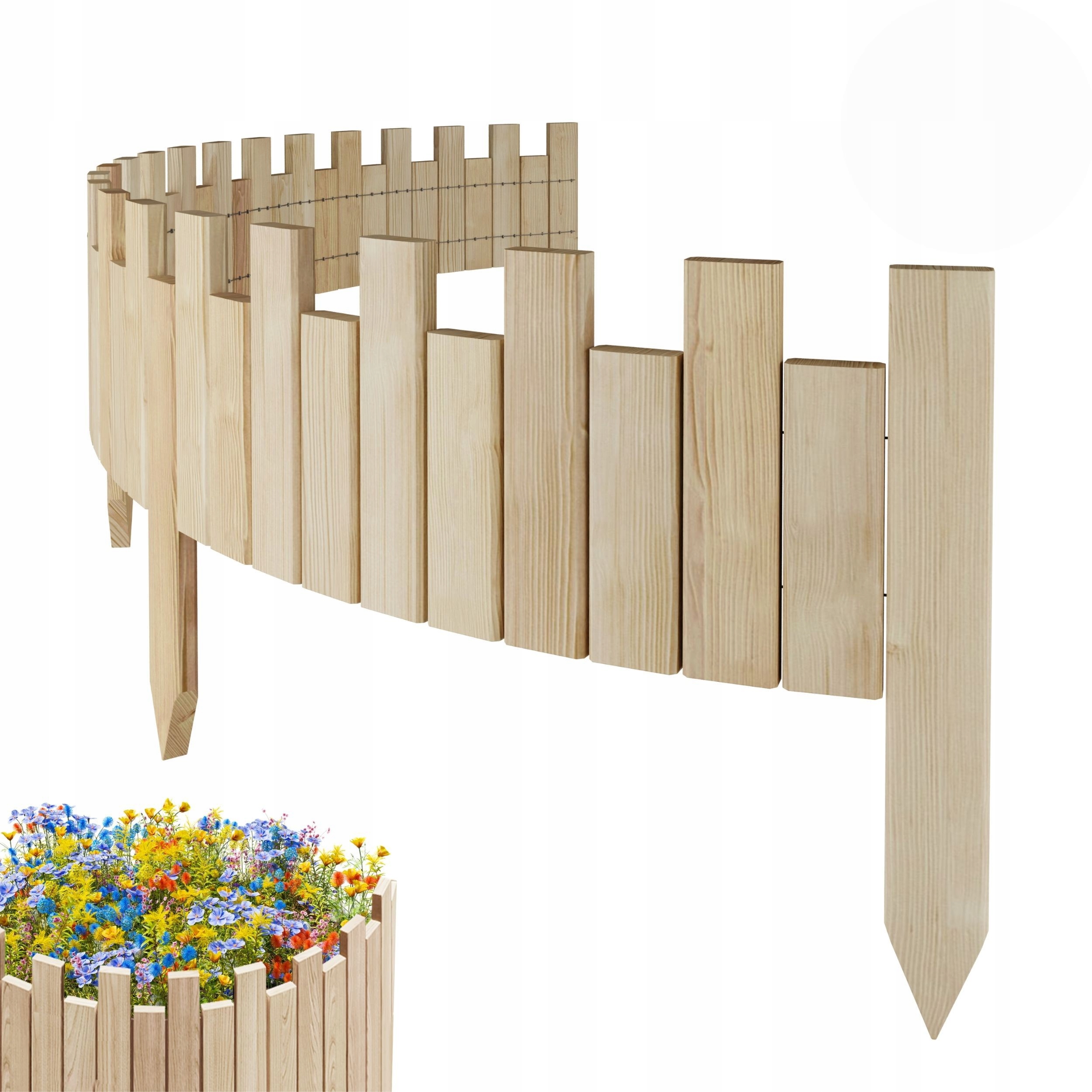 Dřevěný zahradní plot, palisáda, obrubník 200 x 20 cm, neimpregnovaný