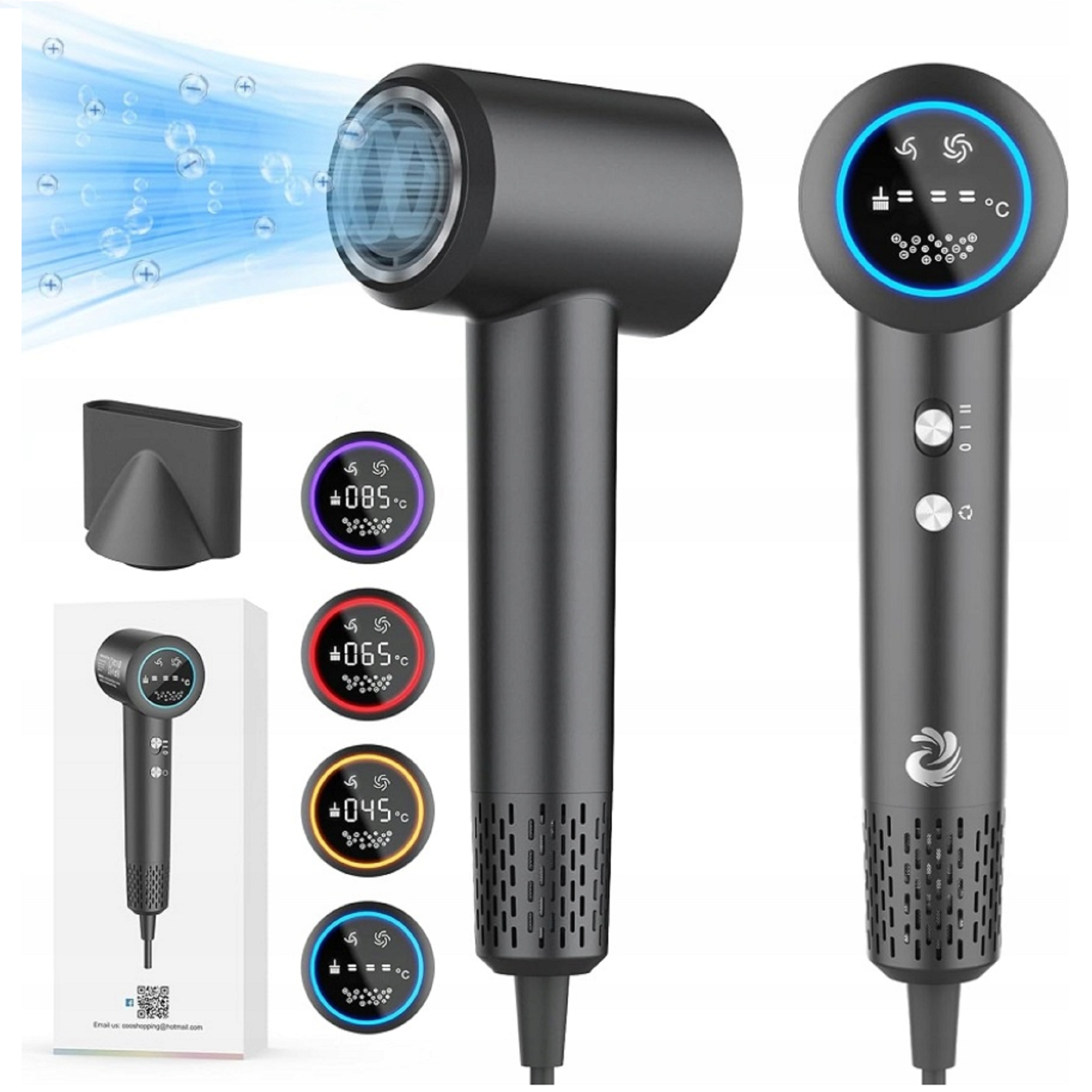 Suszarka do Włosów Jonizacja 110000 obr/min Lekka 1500W Szara Karfun