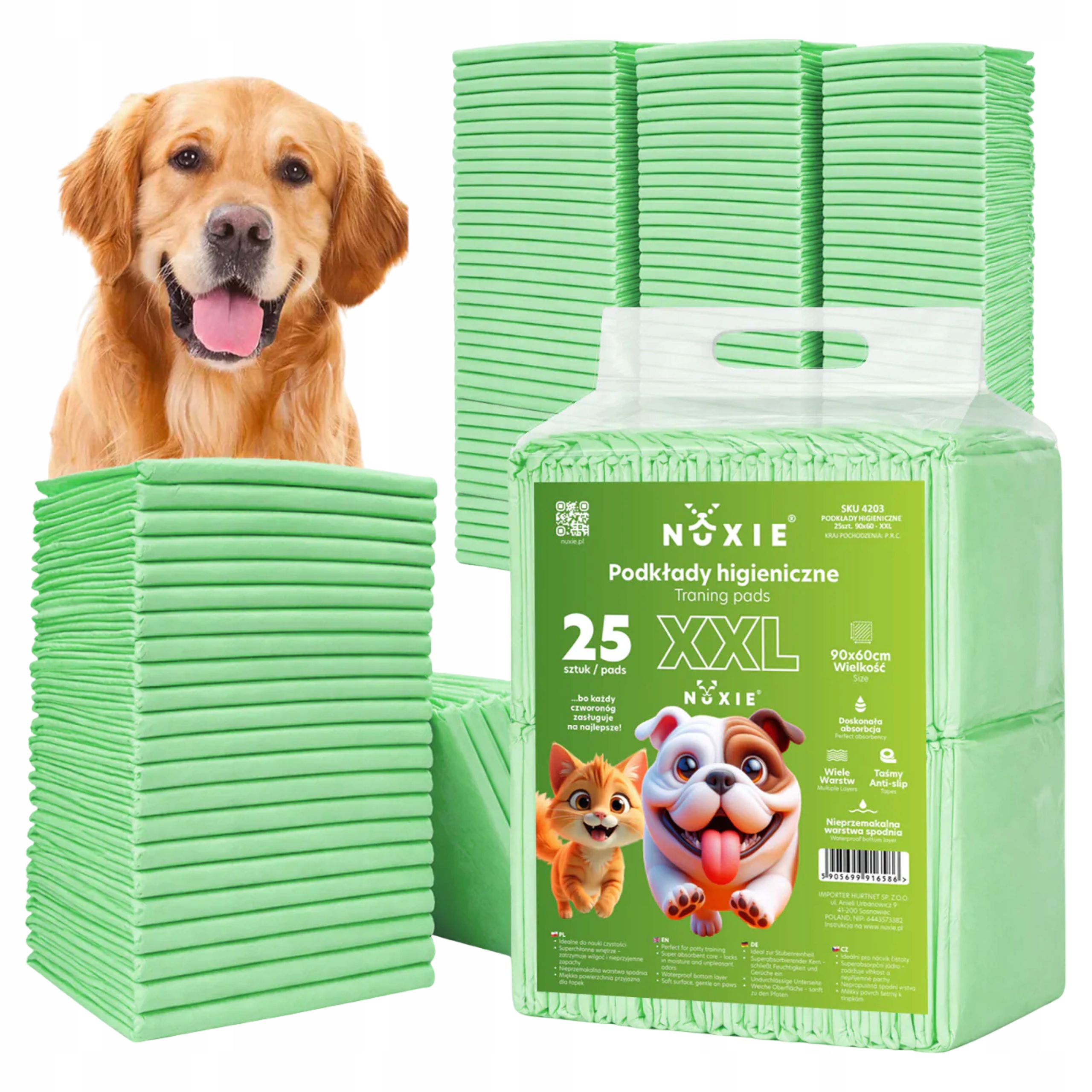 Mata dla psa podkłady higieniczne chłonne do nauki XXL 25szt 60x90cm 4203