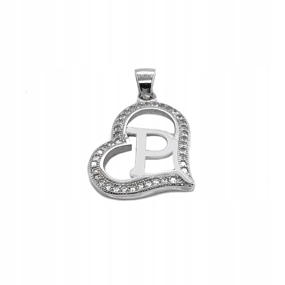 Písmeno P stříbrné v srdíčku Ag 925