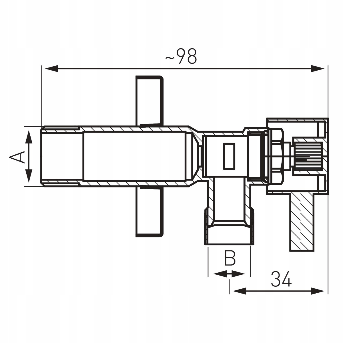 FERRO ZAWÓR KĄTOWY Z GŁOWICĄ 1/2 x 3/4 Kod producenta Z1234C