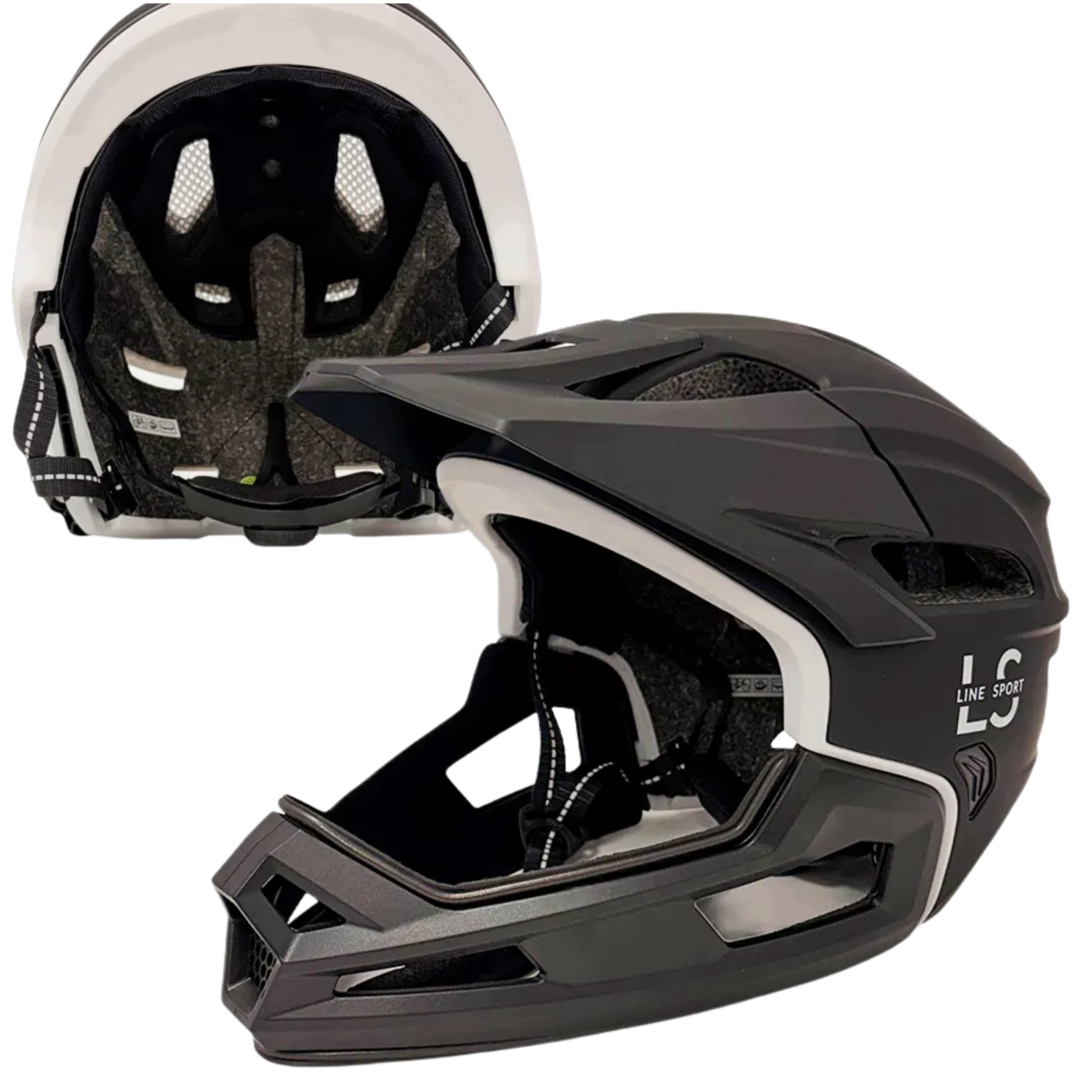 Kask Rowerowy Full Face HT-009 Czarny Regulowany Lekki Line Sport