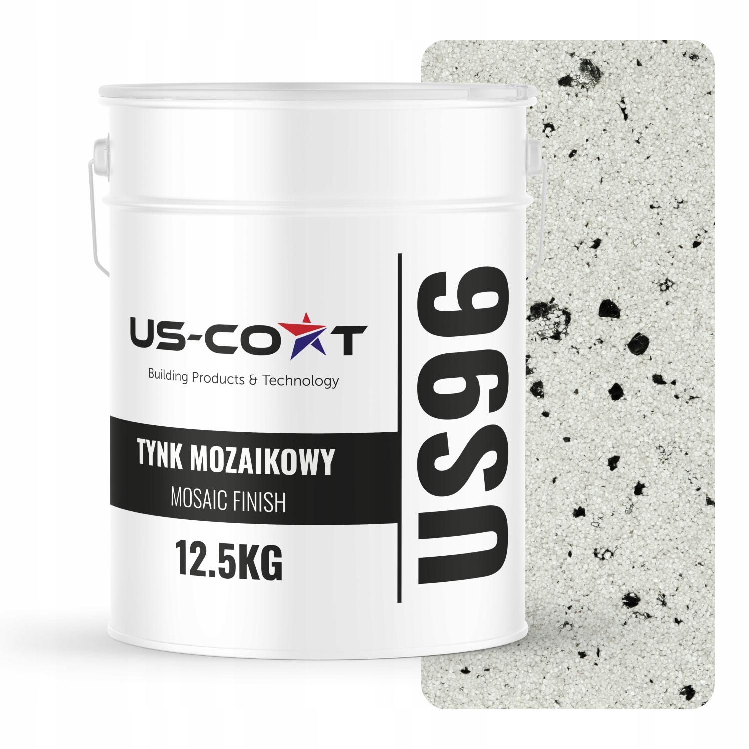 Mozaiková Omítka Mozaika 12,5 Kg Bílá S Černou Slídou M02 Ozdobná Pryskyřičná
