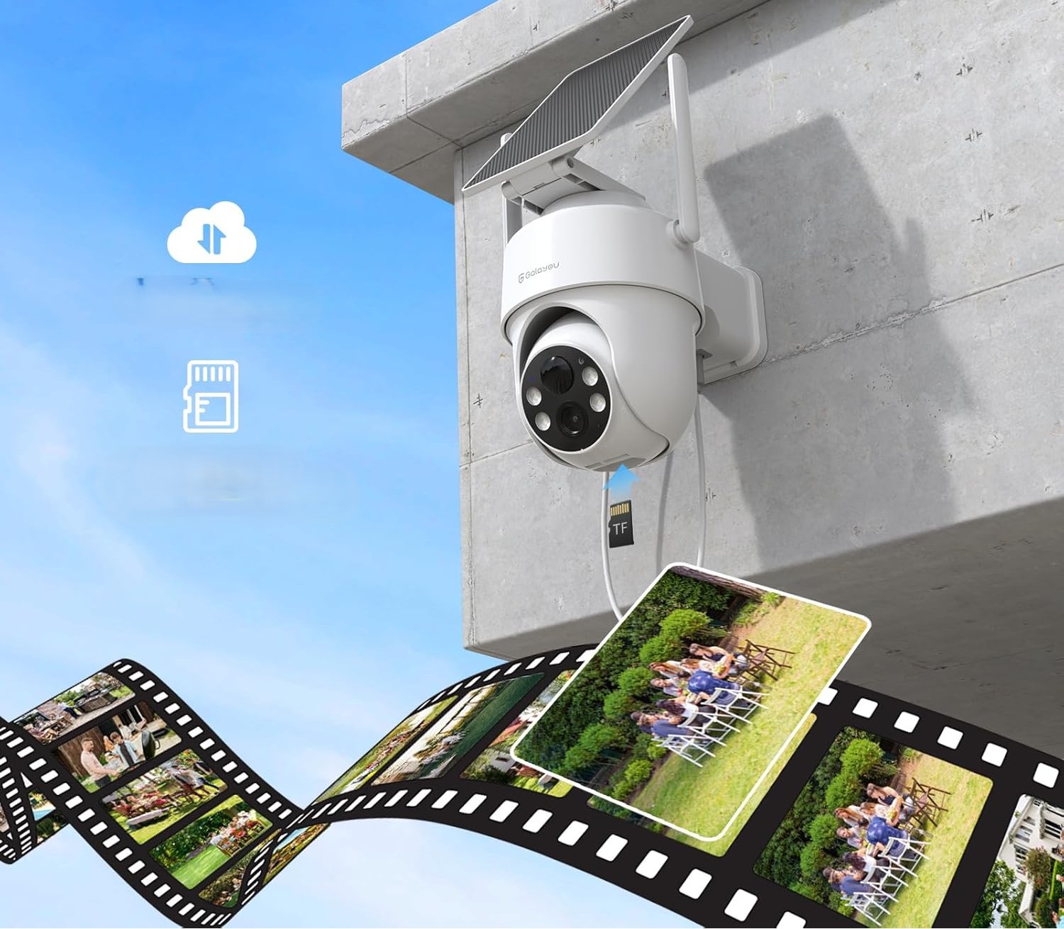 GALAYOU INTELIGENTNA KAMERA ZEWNĘTRZNA Z PANELEM SOALRNYM 2K ALEXA — miniatura 14