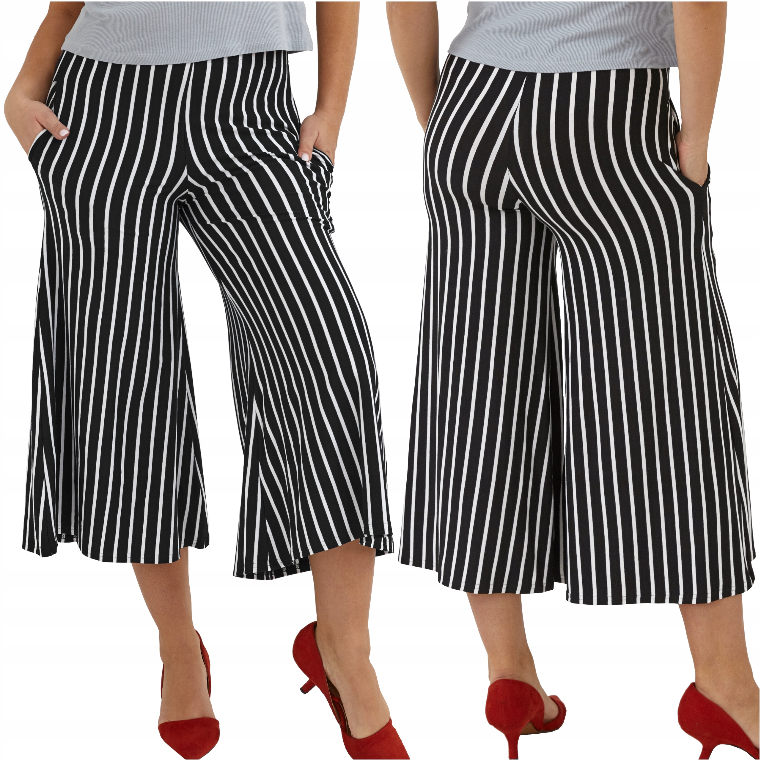 Dámské kalhoty Široké Zvony Letní Rybářky Velké Gumičky Volné