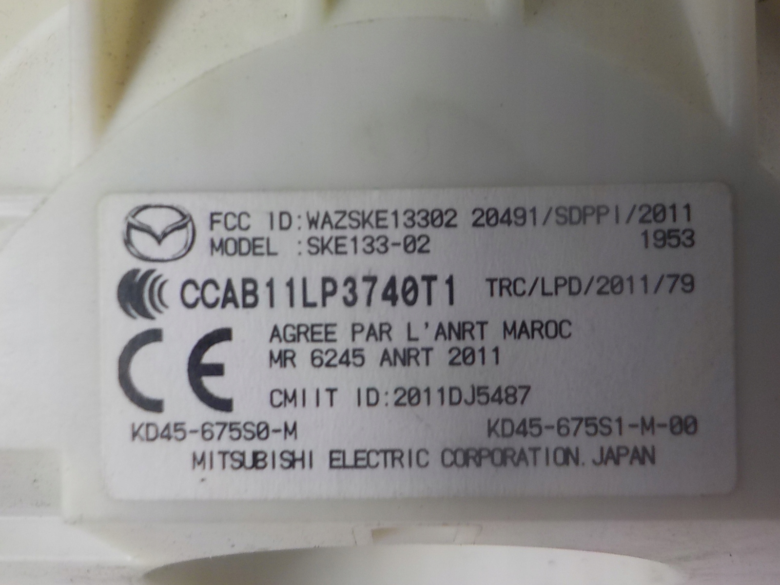 MAZDA 6 III GJ DEVIO LUCI TERGICRISTALLO TERGI CCAB11LP3740T1