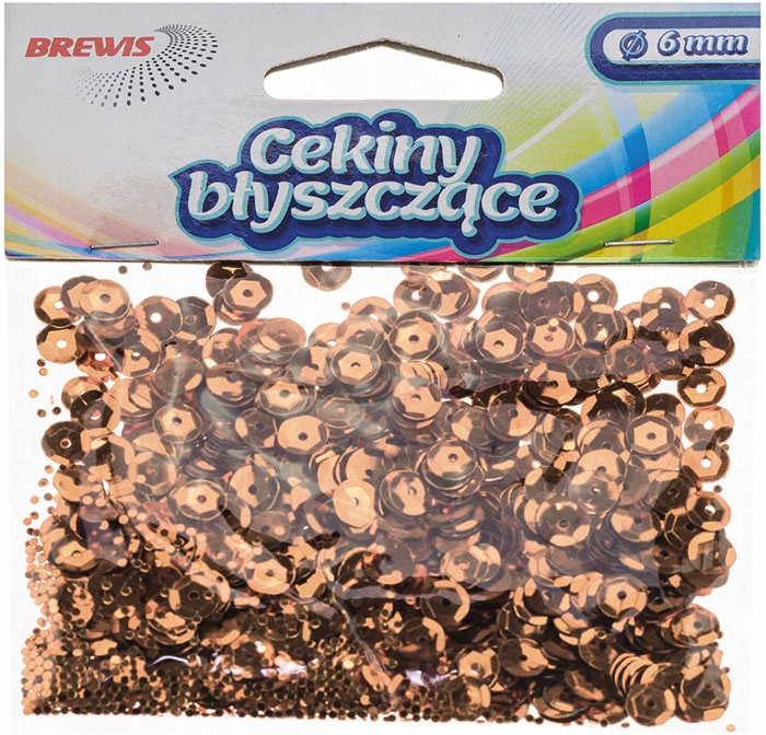 Cekiny Błyszczące ozdobne kreatywne 6mm brązowe