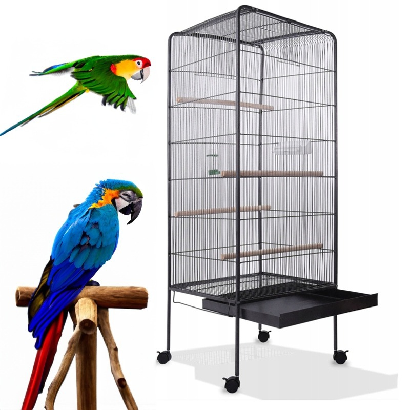 Levně Velká Voliérová Klec Na Kolečkách Pro Papoušky Kanárky Exotického Ptactva