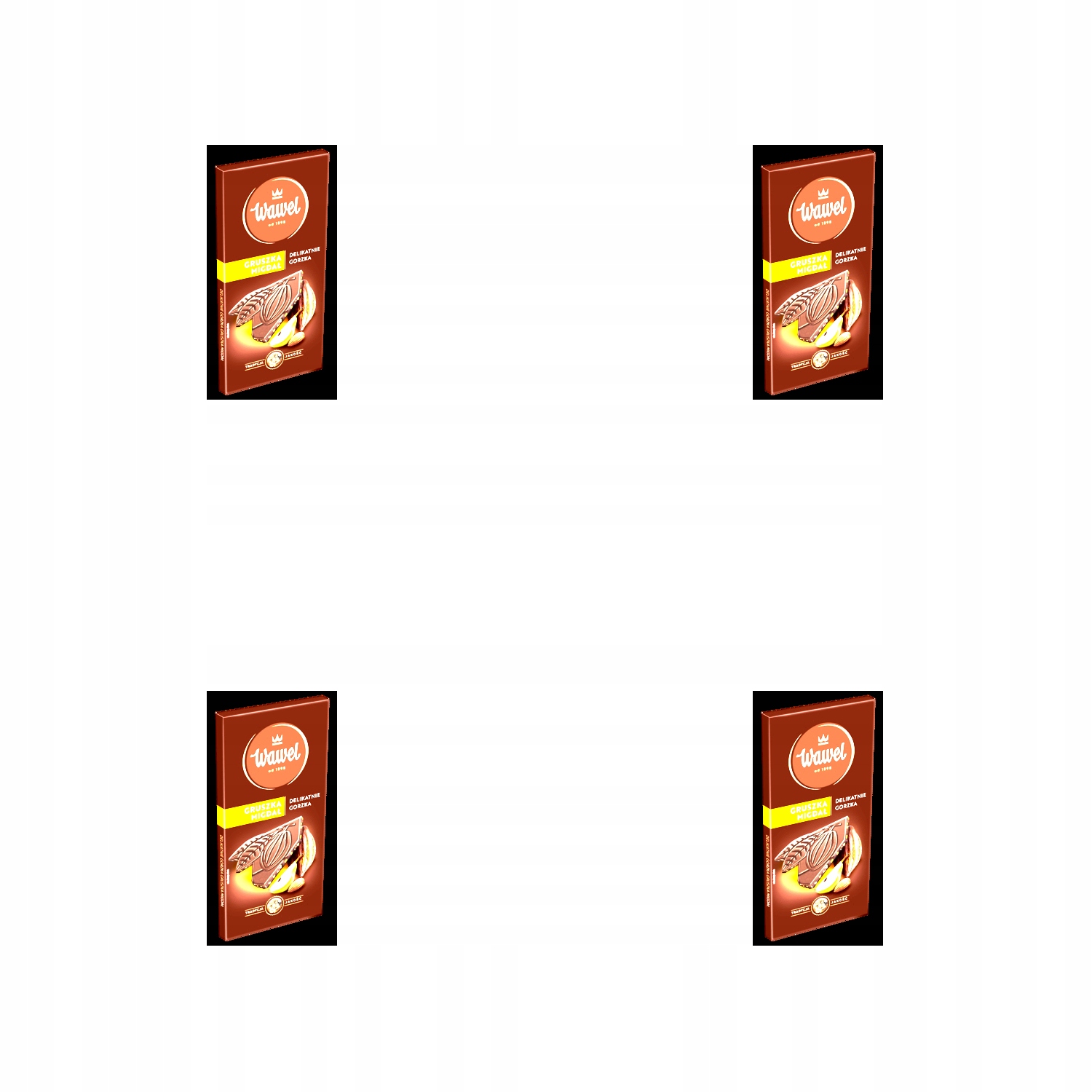 Levně 4x 90g Wawel prémiová hořká čokoláda hruška-mandle