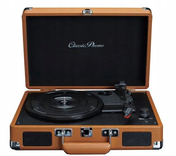Gramofon paskowy walizka Retro Lenco TT-10 Głośniki Brązwy