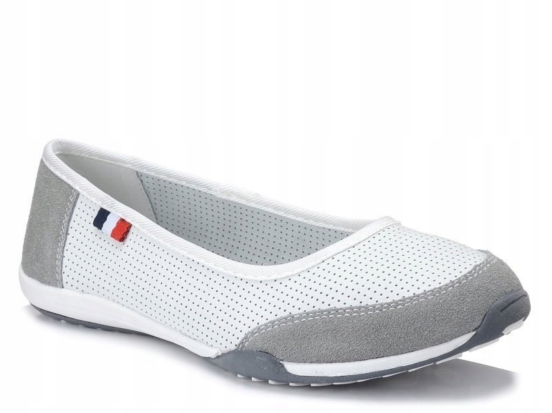 Baleriny baletki damskie skórzane białe Filippo DP142 lekkie 40