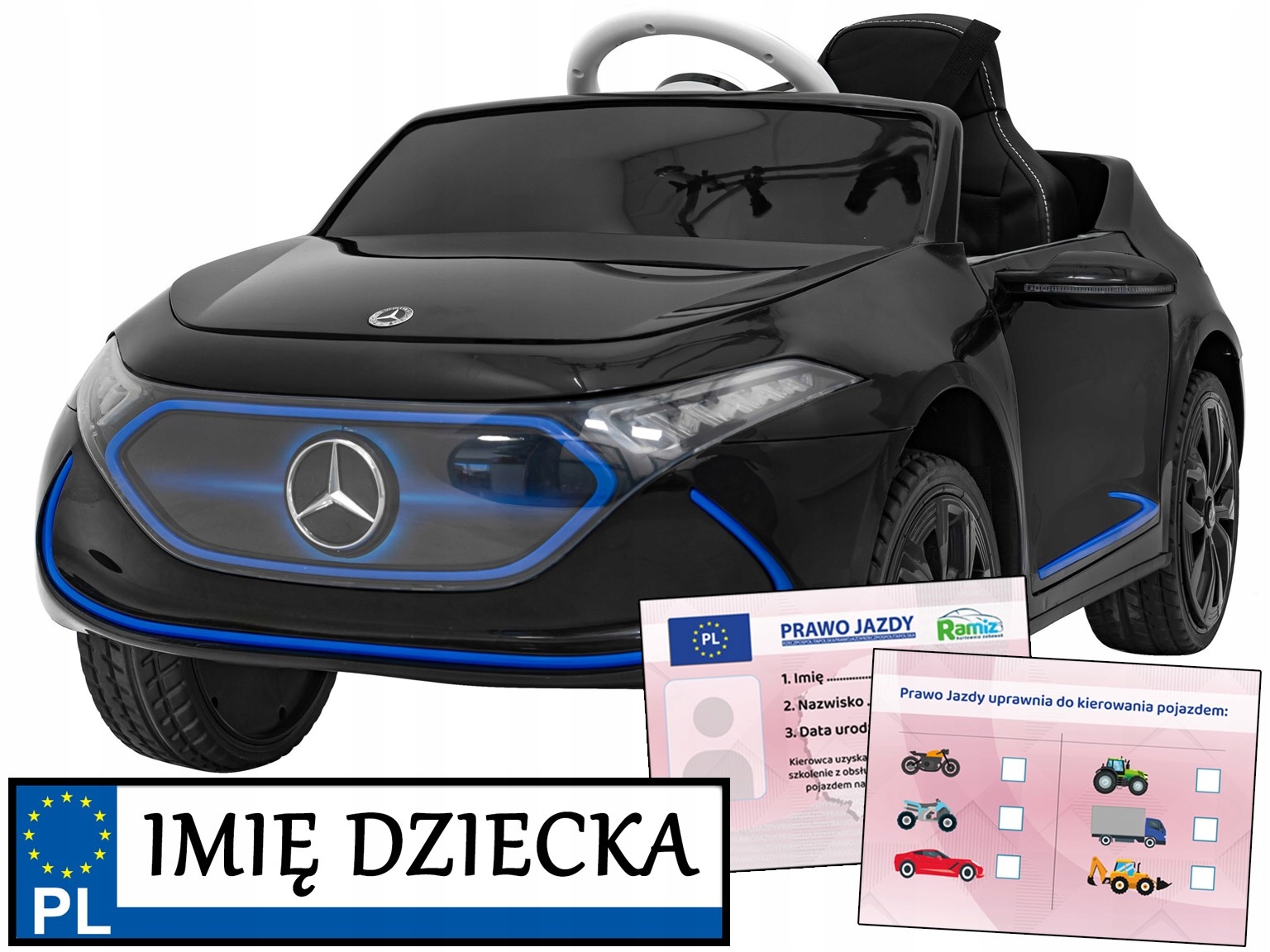 autko elektryczne na akumulator Mercedes Benz Amg Eqa pierwszy merc