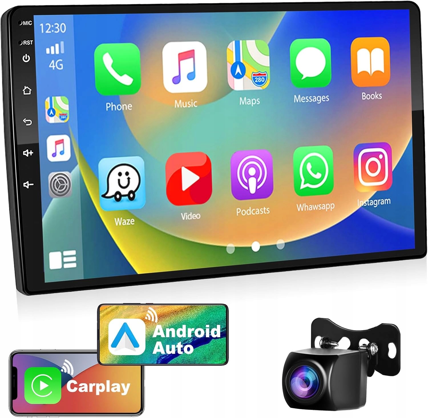 Rádio Podofo 2DIN Android CarPlay Android Auto 2/32GB Gps 9" s kamerou